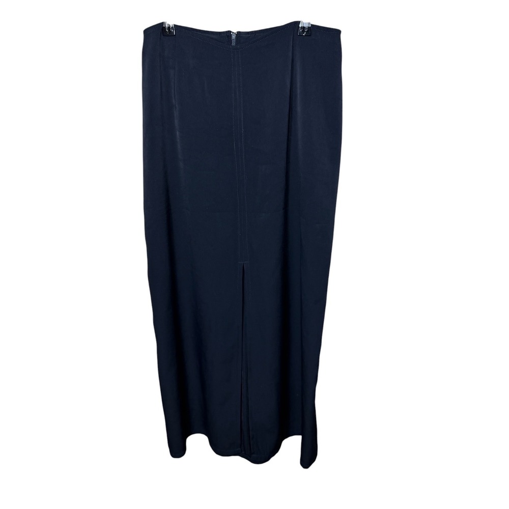 Exhibit Y2K‎ Black Maxi Skirt Front Slit Longline Formal Size M